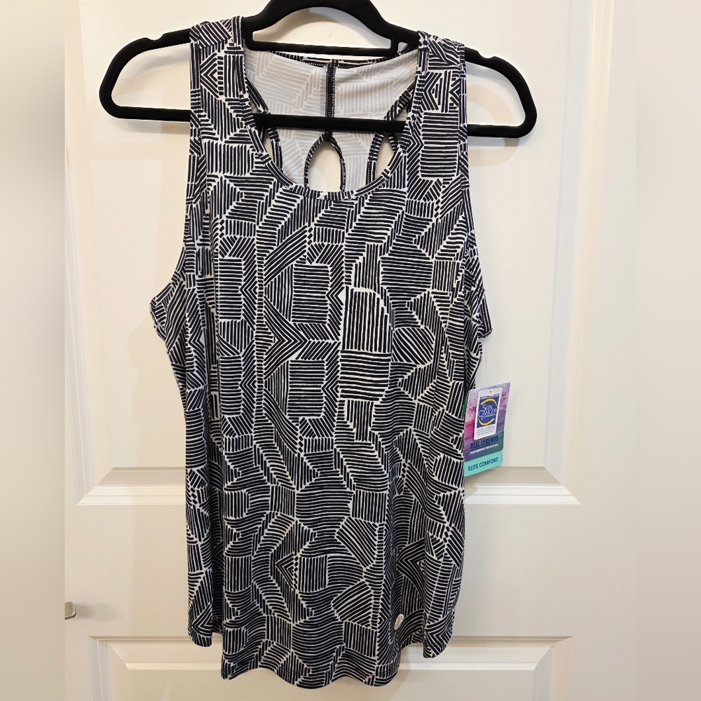 Reel Legends Black and White Geometric Tank Top